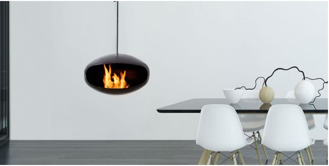 Cocoon Suspended Aeris fireplace