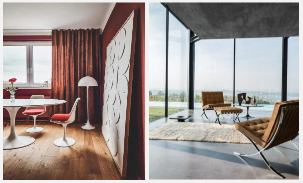 Cesca chair and Barcelona Chair