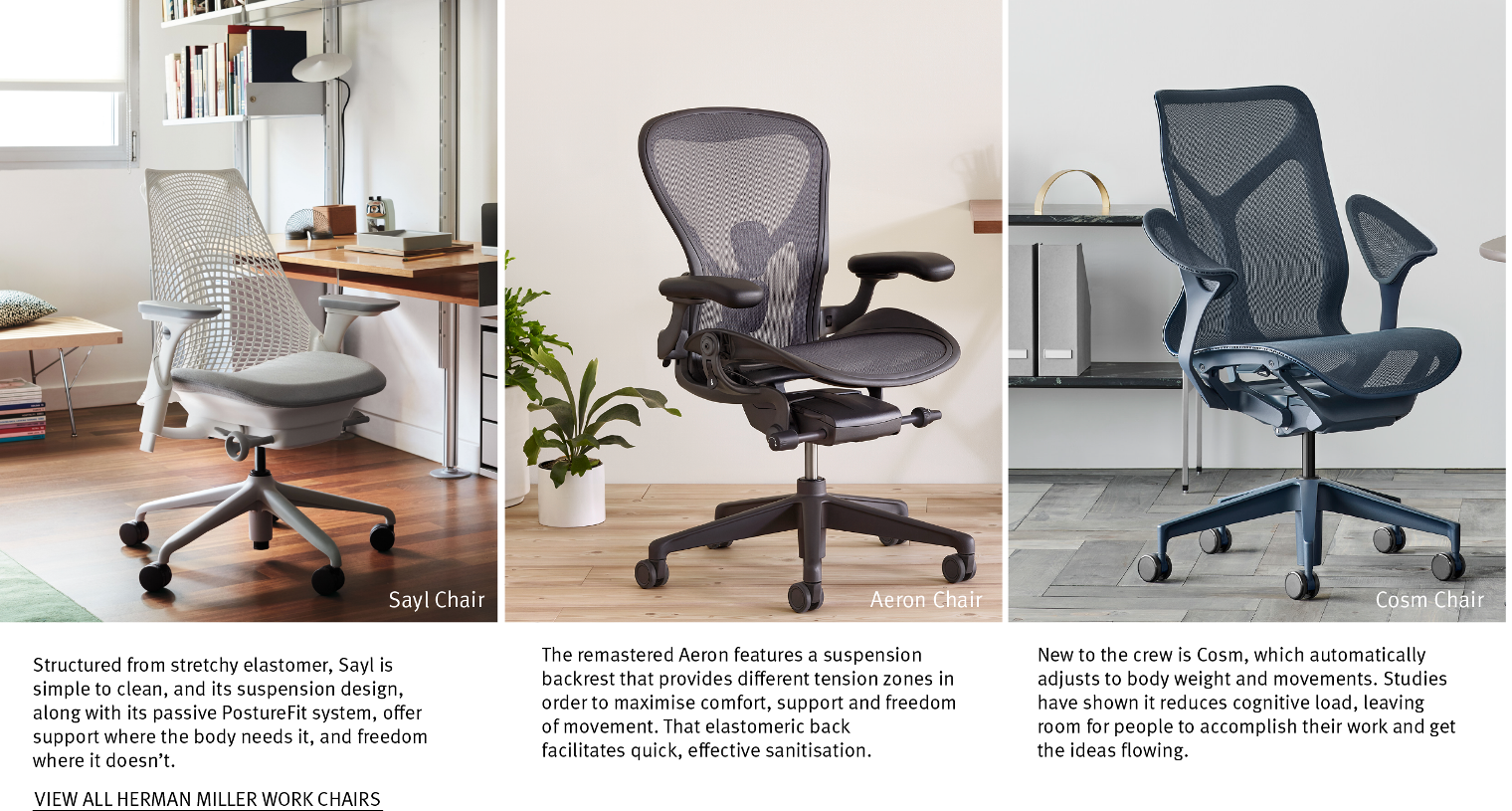 Herman Miller performance work chairs