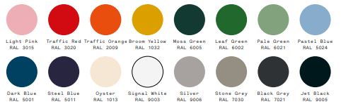 Morse Finish Colours - RAL