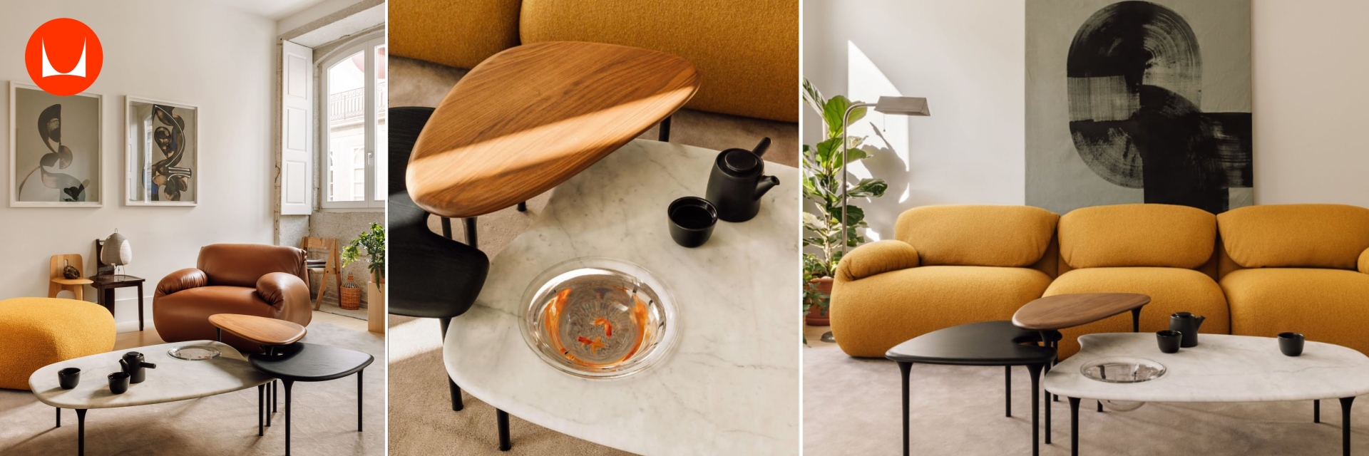 Luva Modular Sofa & Cyclade Tables by Gabriel Tan for Herman Miller