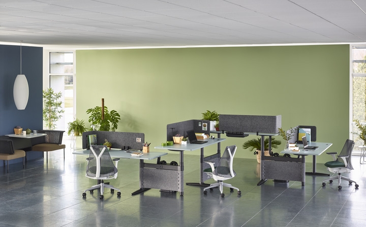 Atlas Office Landscape designed Tim Wallce, Atlas workstation by Herman Miller