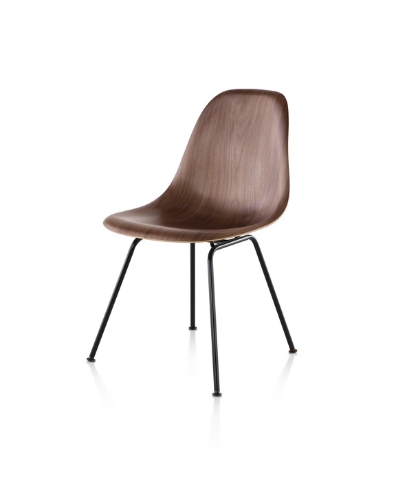 Eames Moulded Wood Side Chair, Eames Moulded Wood Side Chair Four Leg Base