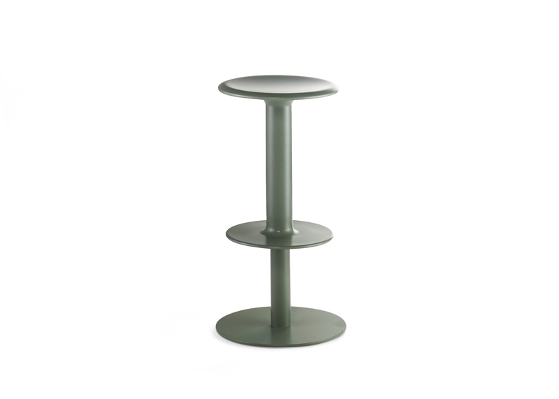 Rev Stool in Eucalypt Rev stool designed by Adam Cornish, Nau design spun metal stool, Rev Bar stool