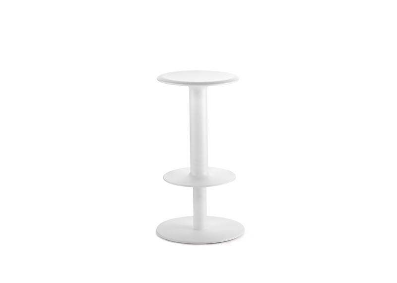 Rev Stool in White Rev stool designed by Adam Cornish, Nau design spun metal stool, Rev Bar stool