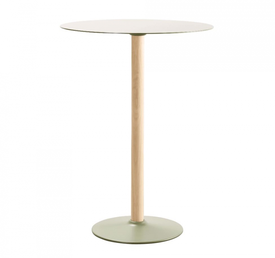 Seam Bar Table with round table top Seam Bar table, Tait Seam high table designed by Adam Cornish, Seam Bar height table