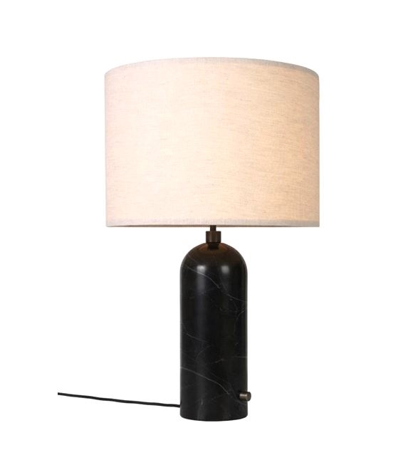 Gravity Table lamp large - Canvas shade on Black Marble base GUBI marble base lamp, Gravity lamp small, Marble table lamp by GUBI