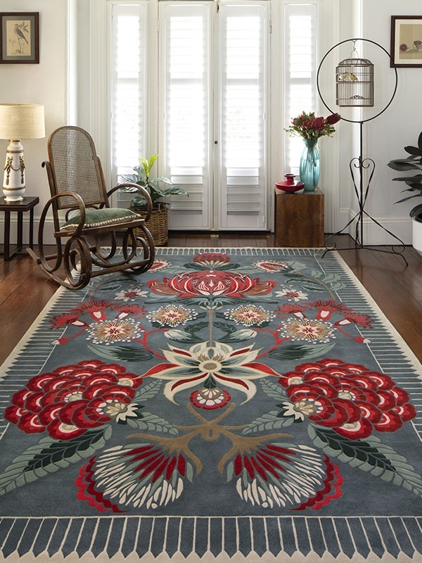 Waratah wonderland, Waratah rug by designer rugs, designer rug new collection 