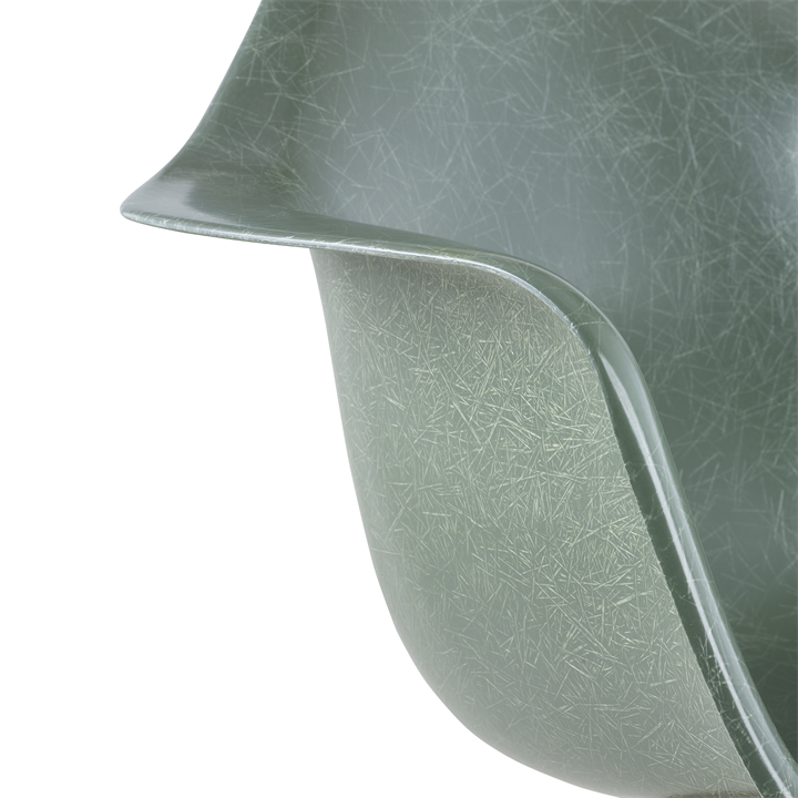 Fibreglass shell eames chair, Fiberglass chair by Charles and Ray Eames, Fiberglass chair with arms by herman miller