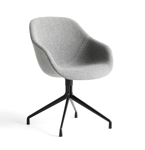 AAC121 chair upholstered in Flamiber grey C8 on black base HAY About A Chair 121, AAC121 Soft chair, AAC121 designed by Hee Welling