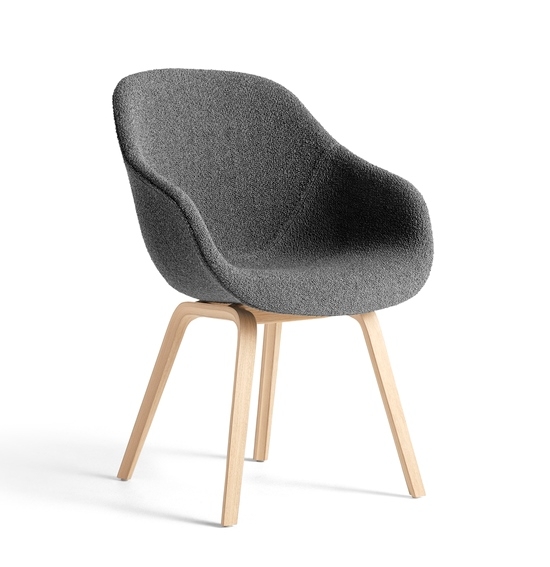AAC123 chair in Flamiber charcoal C8 on matt lacquer oak base HAY About A Chair 123, AAC123 Soft chair, AAC123 designed by Hee Welling