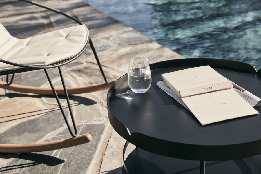 Volley Rocker and Lily Table Tait outdoor rocker designed by adam goodrum, Rocking chair by Tait, Rocking chair by Adam Goodrum