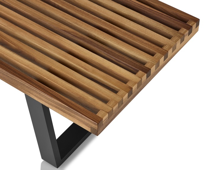 Nelson Platform bench - Walnut / ebonized Wood legs Nelson Platform Bench by Herman Miller, Nelson platform bench designed by George Nelson