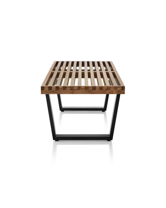Nelson Platform bench - Walnut / ebonized Wood legs Nelson Platform Bench by Herman Miller, Nelson platform bench designed by George Nelson