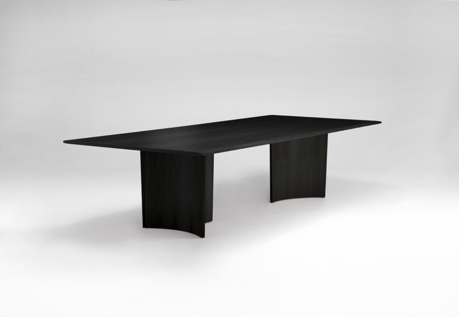Crevasse dining table in Black Crevasse dining table designed by Ross Didier, Didier Crevasse table