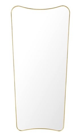 FA33 Mirror designed by Gio Ponti, Gubi wall mirror by Gio Ponti, Gubi brass frame mirror