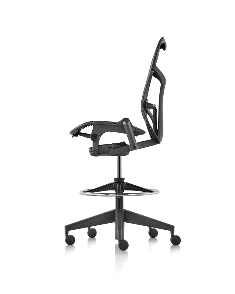 Mirra 2 Stools with TriFlex 2 Polymer back in Graphite Mirra 2 stool designed by Studio 7.5 for Herman Miller, MIrra 2 work stool