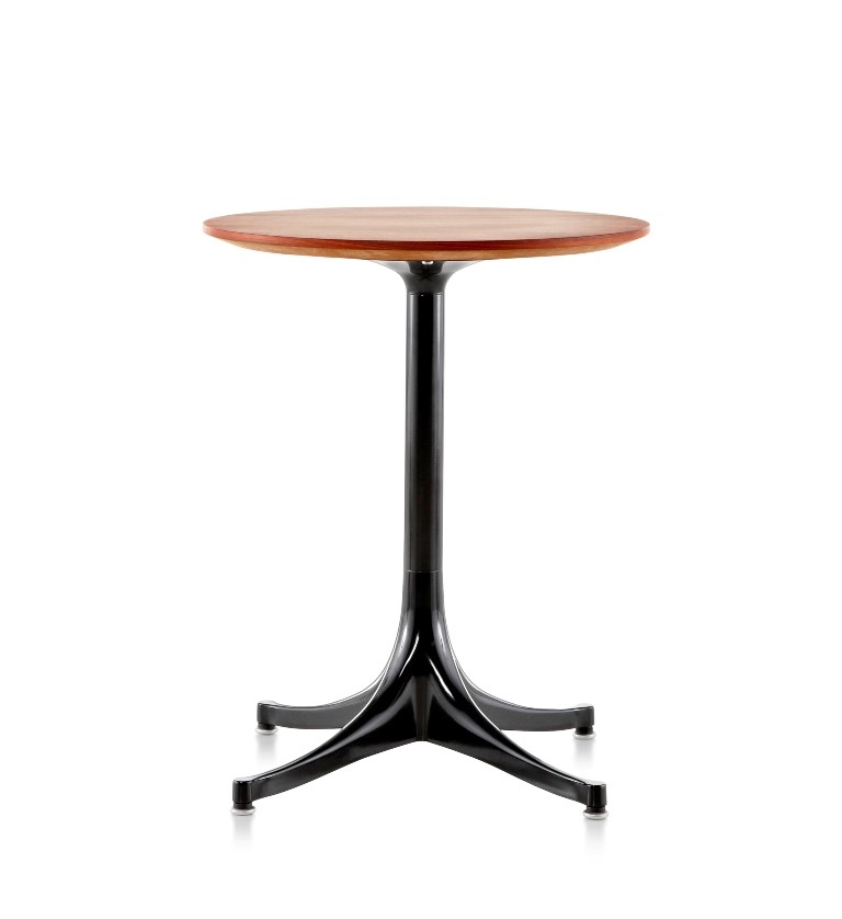 Nelson Pedestal table Veneer top on Black base George Nelson Pedestal table Herman Miller, Nelson Side table by Herman Miller