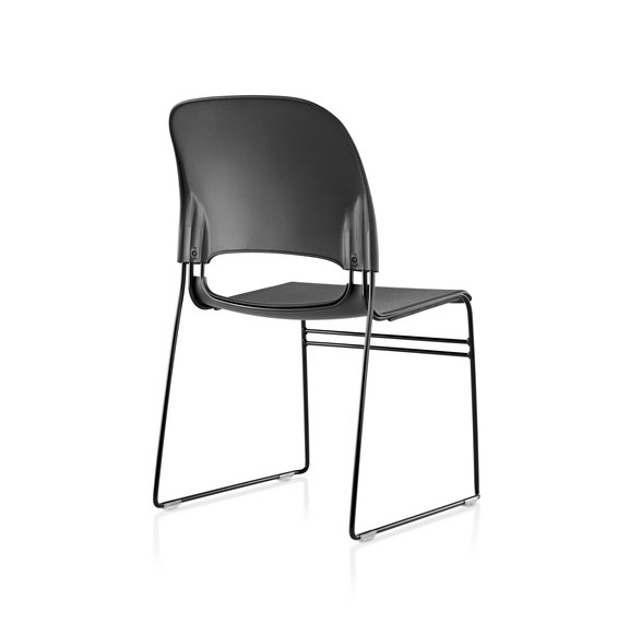 Limerick Chair - Black Limerick chair designed by Tom Newhouse for Herman Miller, Limerick Stacking Chairs Herman Miller, Herman Miller stacking chair on cart