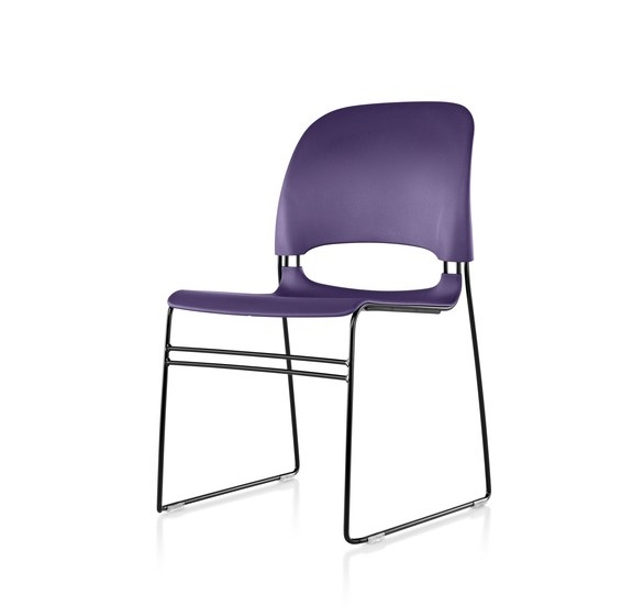 Limerick Chair - Purple Limerick chair designed by Tom Newhouse for Herman Miller, Limerick Stacking Chairs Herman Miller, Herman Miller stacking chair on cart