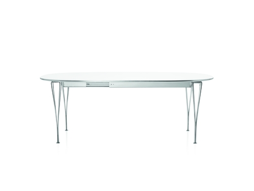 Super Elliptical dining table designed by Arne Jacobsen for Fritz Hansen, Span table by Arne Jacobsen, Super-elliptical table Fritz Hansen 