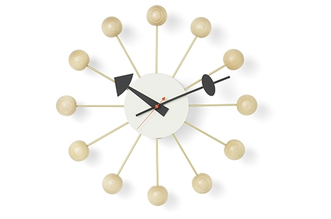 George Nelson Ball Clock in Beech George Nelson Ball clock, Vitra Ball clock designed by George Nelson, Nelson Ball clock in Beech