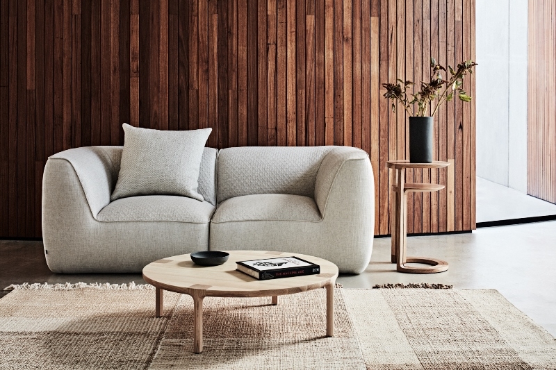 Sofala sofa, Molly coffee table, Nest tables NAU 2019, Sofala sofa, Molly coffee table, Nest tables