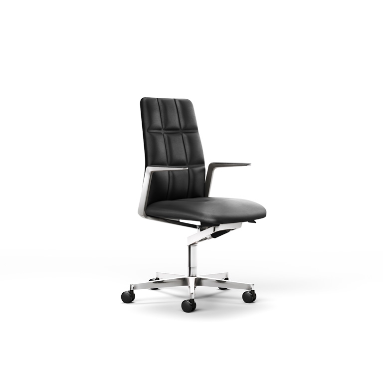 Leadchair Management 2060_WK_Leadchair_Management_2060_swivel chair_mid back_with two arms_open arm_5-star base_height adjustable Leadchair Management designed by EOOS for Walter Knoll, Walter Knoll Leadchair management chair