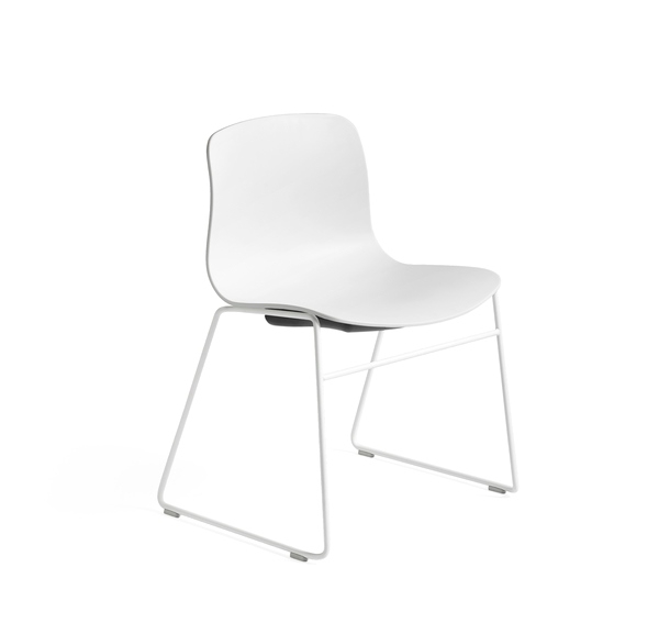 AAC 08 White shell on White base About A Chair 08 designed by Hee Welling for HAY, AAC08 Stacking chair by HAY, Stacking About A Chair HAY
