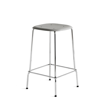 Soft Edge 30 Bar Stool 65H Oak soft grey stained on Chromes steel base Soft Edge 30 stool designed by ISKOS-BERLIN for HAY, HAY Soft Edge 30 stool
