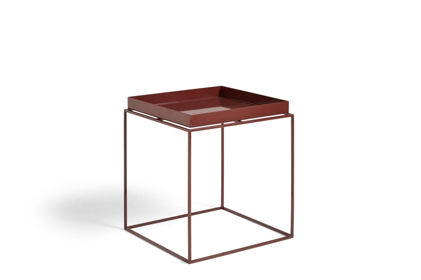 Tray Table 40x40x40x Chocolate high gross Tray Table designed by HAY, Tray coffee table HAY, Tray side table HAY