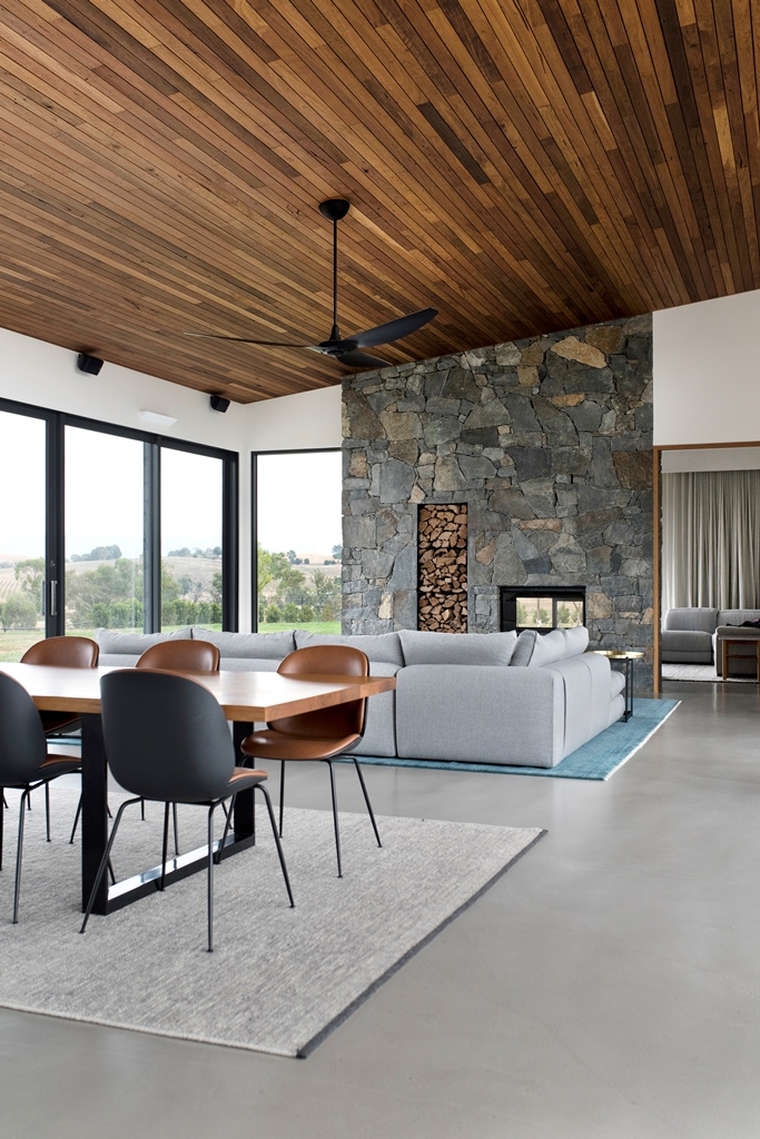 Gubi Beetle Dining Chairs in Gubi house leather Brandy in Canberra House Canberra House, House of the year Canberra, House of the year Canberra 2019, Canberra home, Canberra furniture, Residential project Canberra, Gubi beetle chair