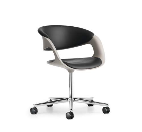 Lox chair with backrest pad on castors Lox chair designed by PEARSONLLOYD for Walter Knoll, Lox swivel chair Walter Knoll, Walter Knoll bucket chair