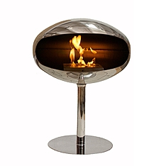Cocoon Fire Pedestal in Stainless steel Pedestal Cocoon Fire fireplace, Coccon Fire designed by FEDERICO OTERO