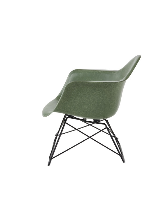 Eames Low Armchair on Rod, Eames Moulded Fibreglass chair on Low Wire Base, Eames Cats Cradle armchair, Eames LAR