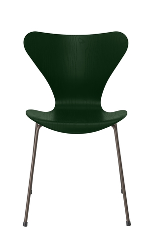 Series 7 Evergreen on Brown Bronze base Series 7 designed by Arne Jacobsen fritz hansen, Series 7 new colours 2020