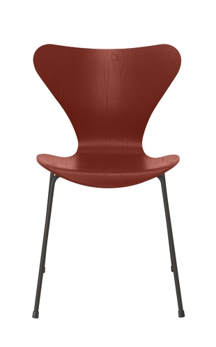 Series 7 Venetian Red on Warm Graphite base Series 7 designed by Arne Jacobsen fritz hansen, Series 7 new colours 2020