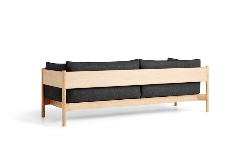 Arbour 3 seater Re-wool 198_oiled waxed oak_back Arbour Sofa designed by Daniel Rybakken and Andreas Engesvik for HAY, HAY Arbour Eco sofa