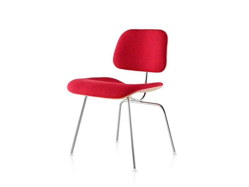 Eames Moulded Dining Chair - front upholstered Eames Moulded Dining Chair by Herman Miller