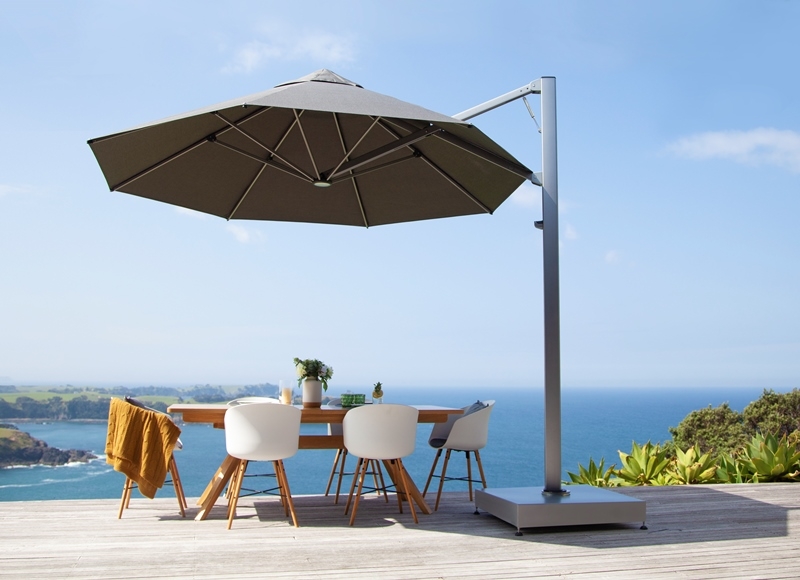 Serenity 3.5m Charcoal Tweed Serenity Unbrella by Shadowspec, Shadowspec outdoor unbrella Serenity