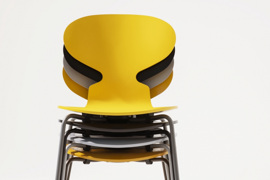 Ant - Light Beige_ Coloured ash_ Nine Grey Ant chair designed by Arne Jacobsen, Fritz Hansen Ant chair, Ant chair 4 legs discontinued finish