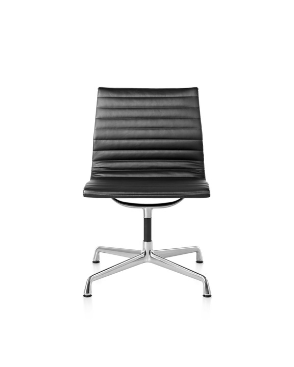 EAG_Side_No arm_Polished Aluminium base Eames Aluminium Group Side Chair and Ottoman designed by Ray and Charles Eames, Herman Miller Eames Side chair, Herman Miller Eames Aluminium Group chair Side