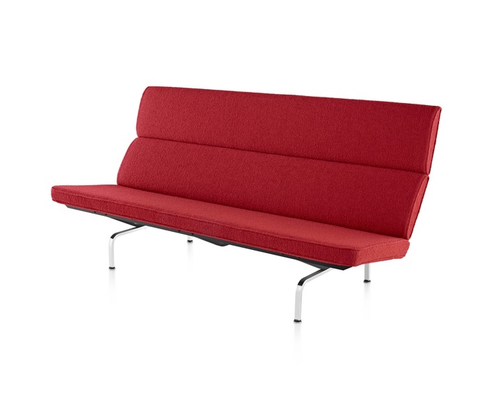 Eames Sofa Compact designed by Ray and Charles Eames for herman Miller, Herman Miller Eames Compact Sofa