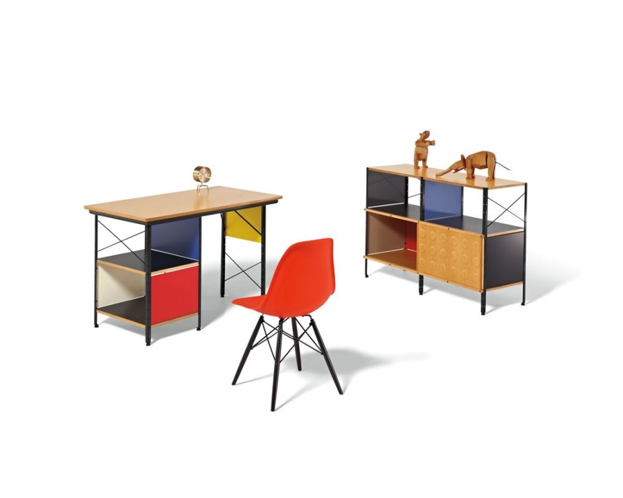 Eames Desk and Storage Unit Eames Desk and Storage Unit designed by Charles and Ray Eames for Herman Miller, Herman Miller Eames Desk and Storage Unit