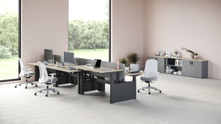 Ratio Height Adjustable Desk Ratio height adjustable desk by Herman Miller, Herman Miller Ratio desk system, Herman Miller Ration office desk system