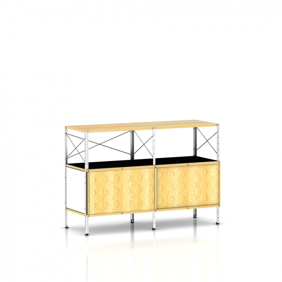 Eames Storage Units in Zinc plated frame Eames Desk and Storage Unit designed by Charles and Ray Eames for Herman Miller, Herman Miller Eames Desk and Storage Unit