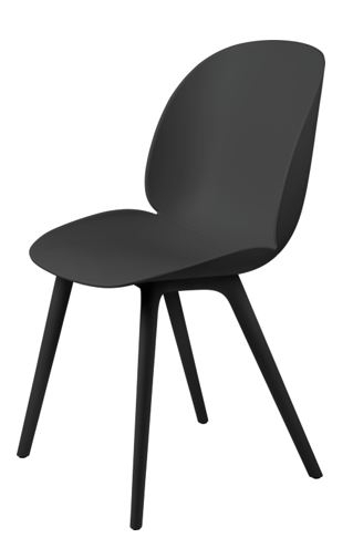 Beetle_DiningChair_Plastic_Unupholstered_Black_Black Beetle Dining Chair Plastic Edition designed by GamFratesi, Gubi beetle dining chair plastic base