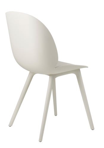 Beetle_DiningChair_Plastic_Unupholstered_AlabasterWhite_AlabasterWhite Beetle Dining Chair Plastic Edition designed by GamFratesi, Gubi beetle dining chair plastic base