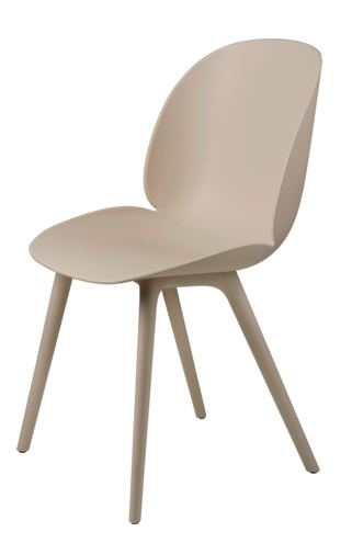 Beetle_DiningChair_Plastic_Unupholstered_NewBeige_NewBeige Beetle Dining Chair Plastic Edition designed by GamFratesi, Gubi beetle dining chair plastic base