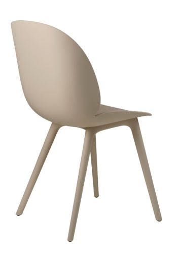 Beetle_DiningChair_Plastic_Unupholstered_NewBeige_Newbeige Beetle Dining Chair Plastic Edition designed by GamFratesi, Gubi beetle dining chair plastic base
